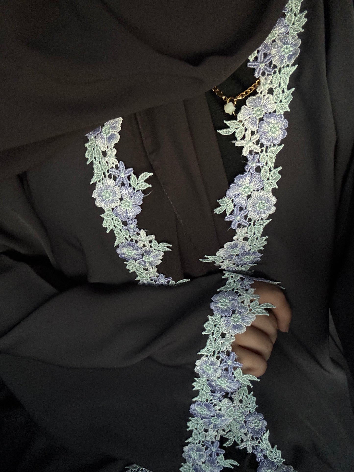 ' Bloom Grey ' Abaya