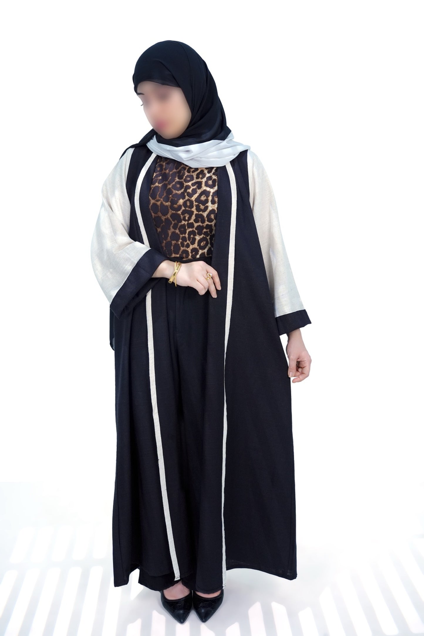 ' Black and White ' Abaya