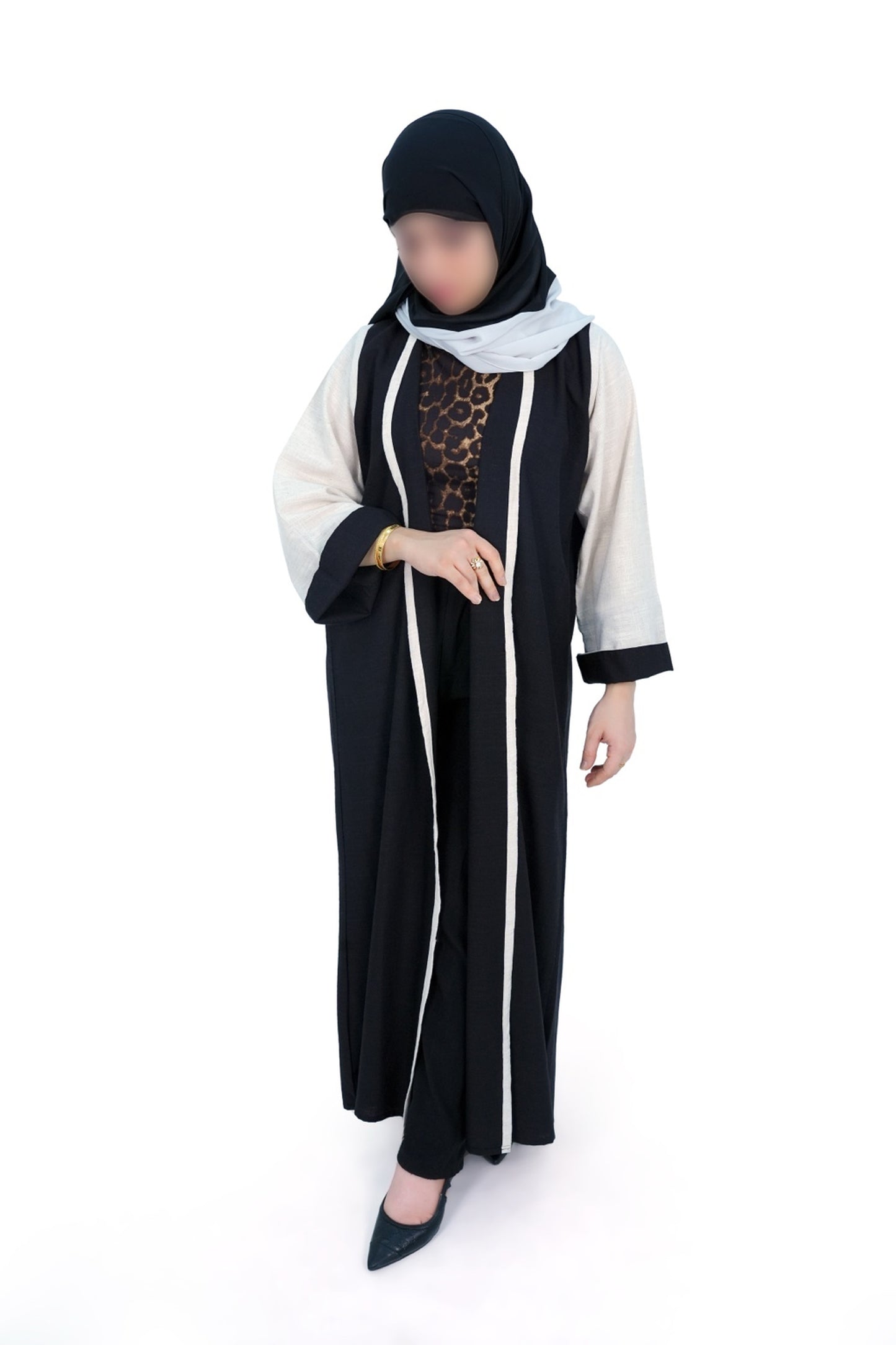 ' Black and White ' Abaya