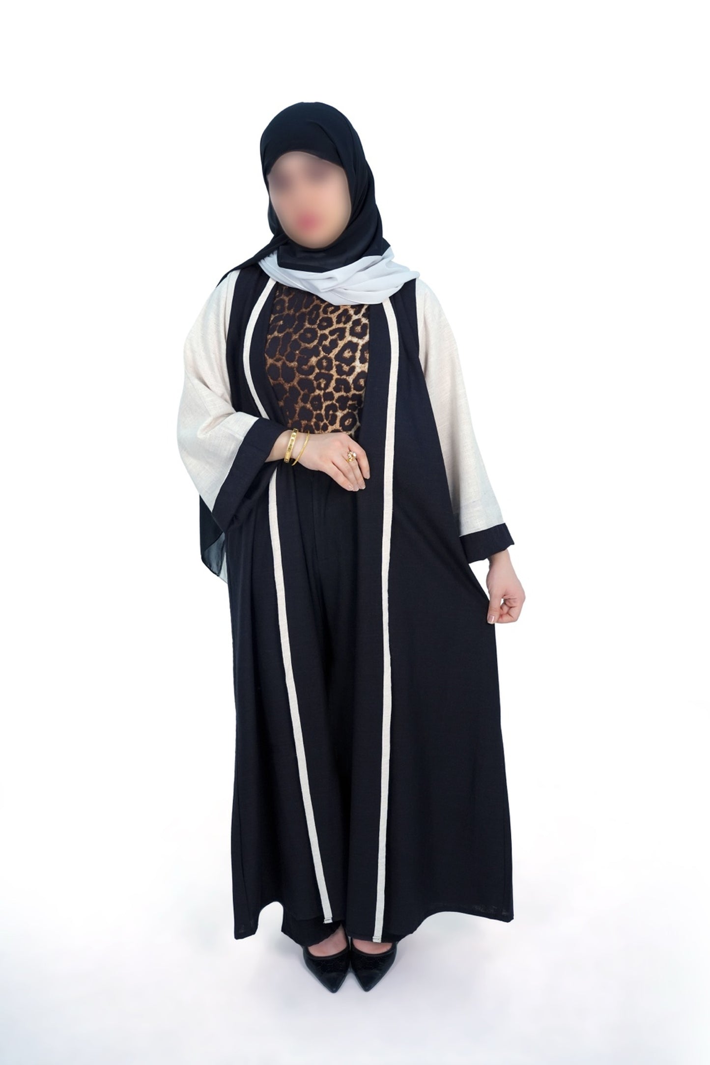 ' Black and White ' Abaya