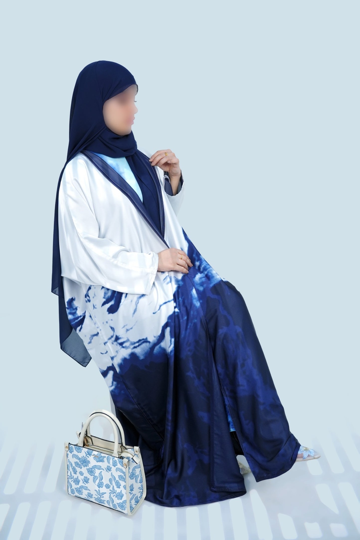 ' Wave Blue ' Abaya